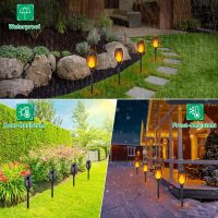 IkeeRuic Solar Lights Outdoor, Solar Torch Light with Flickering Flame for Halloween Decor, Solar Garden Lights, Waterproof Outdoor Lighting, Flame Torches for Outside Patio Pathway Yard Decorations - Image 4