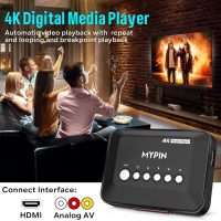4K@30hz HDMI TV Media Player with HDMI/AV Output, Digital MP4 Player for 14TB HDD/ 512G USB Drive/SD Card/H.265 MP4, with Remote Control for MP3 AVI RMVB MPEG etc - Image 2