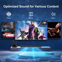 MZEIBO Sound bar with Subwoofer, 120W Bluetooth 5.0 TV Soundbar Home Theater System with Wired Subwoofer, Deep Bass Audio System with BT/ARC/Optical/AUX Connection for TV PC - Image 5