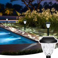 GIGALUMI 8 Pack Solar Lights Outdoor, Solar Pathway Lights with Great Pattern, Waterproof Auto On/Off Solar Powered Light for Outside Yard Garden Walkway Driveway Lawn Pathway - Image 9