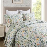 Travan 3-Piece Quilt Set Quilted Bedspread Lightweight Coverlet Set Garden Style Floral Printed Oversized Quilted Bedding Set with Shams for All Season, Exquisite, King Size - Image 3