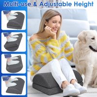 Foot Rest,Desk & Gaming Accessories,Foot Rest for Under Desk at Work,Comfortable Footrest with 2 Adjustable Heights & Removable Cover, Office Desk Accessories（Gray） - Image 5