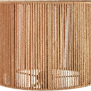 Boho Lamp Shades,Small Lamp Shades For Table Lamps,Wicker Drum Bell Lamp Shade for floor lamps,Vintage Rattan Lampshade for Hanging Lamp,Wall Sconce, Spider Fitter Replacement Floor Lamp Shade Large