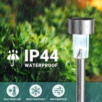 GIGALUMI Solar Lights Outdoor Waterproof,16 Pack Stainless Steel LED Solar Garden Lights for Patio, Lawn, Yard and Landscape(Cold White) - Image 4