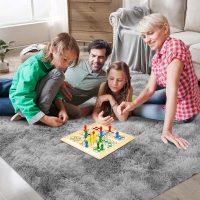 Shag Area Rugs for Bedroom Living Room,4X6 Ultra Soft Fluffy Area Rugs for Dorm, Indoor Carpet Nursery Rugs for Kids Room Home Decor,Tie-Dye Grey - Image 3