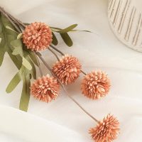 Floroom 5pcs Burnt Orange Faux Silk Mums Artificial Flowers, Bulk Fake Small Mini Chrysanthemums with Stems for DIY Terracotta Wedding Centerpieces Floral Arrangements Vase Fillers Home Decorations - Image 3