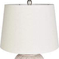 Nourison Home 23" Distressed Cream/Beige Rustic Ceramic Jar Table Lamp for Bedroom, Living Room, Dining Office, with Ivory Shade - Image 6