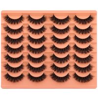 Short Lashes Natural Look False Eyelashes Thick Volume Faux Mink Lashes Pack Wispy Strip Fake Eyelashes Cat Eye Lashes that Look Like Extensions 14 Pairs - Image 2