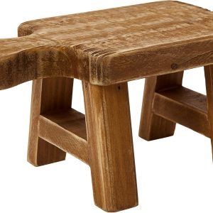 Creative Co-Op Small Wood Pedestal with Handle