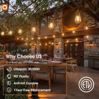 addlon 100FT Outdoor String Lights LED Waterproof Patio Lights with 32 Edison Dimmable Bulbs Shatterproof Hanging Lights for Outside Cafe Bistro Garden Balcony Porch Yard Gazebo Deck 2Packs*50FT - Image 4