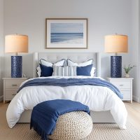 PARTPHONER 23" Modern Ceramic Table Lamp Set of 2, Table Lamps for Living Room, Rustic Farmhouse Bedside Lamps Nightstand lamp for Bedroom, Desk Lamp for End Table Home Decor Navy Blue - Image 7