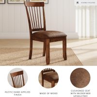 Signature Design by Ashley D199-01 Berringer 18" Rustic Dining Chair with Cushions, 2 Count, Light Brown - Image 4