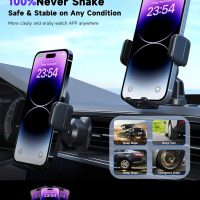 Car Phone Mount for Air Vent & Dashboard, Universal Clip Holder with 360° Rotation, One-Button Release Car Phone Holder Compatible iPhone Samsung Google Smartphones, Truck Car Accessories - Image 2