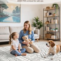 8x10 Area Rug for Living Room Moroccan Washable Rugs Non Slip Indoor Floor Carpet Foldable Large Soft Area Rug for Dining Room Bedroom with Low Pile(Grey,8'x10') - Image 6