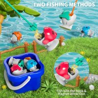Magnetic Fishing Game for Kids Toddlers 3-5, 70 pcs Fishing Toys for Kids Toddlers 3-5, Fishing Table Toys Board Game Birthday Gifts for 3 4 5 6 7 8 Years Old Toddlers Kids - Image 4