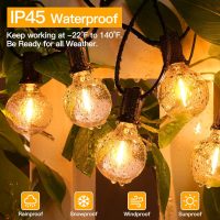 Ollny 100FT Outdoor String Lights, Waterproof Connectable Shatterproof Outside Light with 50 Edison + 3 Spare LED Bulbs Plug in, Patio Lights for Indoor Balcony Porch Camping Deck - Image 3