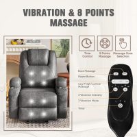 Flamaker Power Lift Recliner Chair Luxurious Leathaire Fabric Electric Lift Recliner for Elderly Power Lift Recliner Chair with Cup Holders Side Pockets for Living Room (Light Black) - Image 3