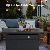 Ciays 42 Inch Gas Fire Pit Table, 60,000 BTU Propane Fire Pits for Outside with Steel Lid and Lava Rock, 2 in 1 Fire Pit Table Gatherings Parties on Patio Deck Garden, CSA-Listed, Black,CIFPT5B - Image 5