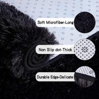 KING DARE 8x10 Area Rugs for Living Room, Soft Plush Fluffy Shaggy Fuzzy Furry Large Black Rug, Anti-Slip Washable Modern Big Floor Carpet for Bedroom Aesthetic Home Decor - Image 5