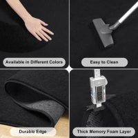 Amearea Modern Area Rugs for Bedroom Living Room, 4x6 Feet Black Thickened Memory Foam Rug, Fluffy Indoor Washable Rugs Non Slip Minimalist Carpet for Kids Boys Girls Dorm Nursery Room Decor - Image 5