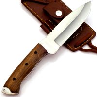 Azmera Bushcraft Hunting Knife with Fire Starter, Stainless Steel Fixed Blade Survival Knife,Handmade Knife with Leather Sheath, Outdoor Knife, Camping Knife - Image 3