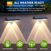 Solar Fence Lights Outdoor - 2700/4000/6000K 3 Mode, Solar Fence Lights Outdoor Waterproof LED, Fence Light Solar Powered for Outside, Backyard/Railing/Step/Patio/Wall and Home Improvement(8 Pack) - Image 3