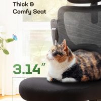 Marsail Ergonomic Office Chair: Office Computer Desk Chair with High Back Mesh and Adjustable Lumbar Support Rolling Work Swivel Task Chairs with Wheel 3D Armrests and Headrest - Image 6