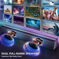 Sound Bar Speakers Bluetooth Wireless, TV Speakers Sound Bar Subwoofer, Home Theater Surround Sound Bar HDMI(ARC) Optical AUX USB 2.1ch Home Audio Sound System TV PC Wall Mount, Ebblack - Image 4