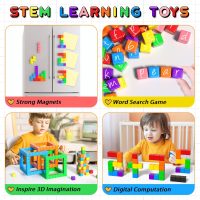 54 PCS Magnetic Blocks, Magnetic Building Blocks for Toddlers 3+, Montessori Toys, Magnet Cubes, Preschool STEM Educational Sensory Magnet Toys for Kids Ages 3-5 Year Old Boys and Girls - Image 4