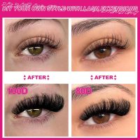 Lash Clusters Kit Fluff 80D 100D Individual Lashes D Curl Cluster Eyelash Extensions 10-18mm DIY Lash Extension Kit Lash Bond and Seal Waterproof, Lash Applicator, Thick False Eyelashes Kit - Image 5