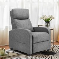 SMUG Recliner Chair for Living Room, Leather Recliners, Home Theater Seating with Lumbar Support with Adjustable Backrest and Footrest, Modern Living Room Furniture with Padded Seat, Grey Seating - Image 2