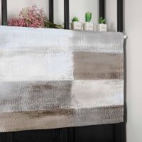Valances for Windows Watercolor Brown White Graffiti Window Valance Rod Pocket Modern Art Window Treatment Decor Curtain for Kitchen Living Room Bedroom 54" x 18" - Image 7