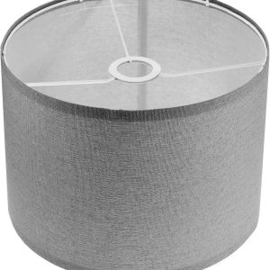 Cloth Lamp Shade Round lamp Small Drum Lamp Shades Fabric Lampshades Barrel Lamp Shades for Table Lamps Floor Lamps (Light Grey)