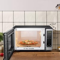 BLACK+DECKER EM720CB7 Digital Microwave Oven with Turntable Push-Button Door, Child Safety Lock, 700W, Stainless Steel, 0.7 Cu.ft - Image 5
