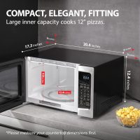 TOSHIBA ML-EM34P(SS) Smart Countertop Microwave, Sensor Reheat, Works With Alexa & Remote Control, Kitchen Essentials, Mute Function&ECO Mode, 1100W, 1.3 Cu Ft, With 12.4" Turntable, Stainless Steel - Image 6