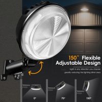 150W 20000LM LED Barn Lights Outdoor, Dusk to Dawn Outdoor Lighting with 150° Adjustable Photocell, Pole Light 6500K Flood Light, IP66 Waterproof Area Street Light for Garage Warehouse Yard - Image 4