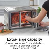 Hamilton Beach Sure Crisp 6-in-1 XL Digital Air Fryer Toaster Oven Combo, With Easy-Access French Doors, Bake, Broil, Toast, Pizza & Reheat Functions, 0.9 cu. ft. Capacity, Stainless Steel (31191) - Image 2