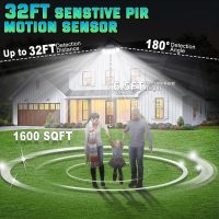 Solar Lights Outdoor Waterproof Motion Sensor - 416 LEDs 3000 Lumens Super Bright 3 Brightness 3 Modes 2400mAh 360° Illumination 32ft Solar Flood Security Light for Outside (With ‎Remote Control, 2) - Image 4
