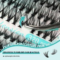 Lash Clusters Kit 320Pcs,DIY Individual Lashes Extension Kit,Lash Bond And Seal,Lash Remover For Eyelashes Extensions,Lash Applicator Tool For False Eyelash Cluster Kit At Home(3040D,D-Mix9-16mm Kit) - Image 4
