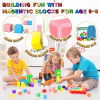 54 PCS Magnetic Blocks, Magnetic Building Blocks for Toddlers 3+, Montessori Toys, Magnet Cubes, Preschool STEM Educational Sensory Magnet Toys for Kids Ages 3-5 Year Old Boys and Girls - Image 7
