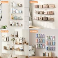 upsimples 6 Pack Acrylic Shelves for Wall Storage, 15" x 4“ Floating Bookshelves for Kids, Display Shelf Organizer for Bathroom, Bedroom, Living Room, Kitchen, Room Decor, Clear - Image 6