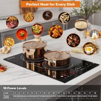 Empava Double/Dual Induction Cooktop 2 Burner, Shatter-proof Flat Glass Top, Bridge-SYNC, 3 Preset Modes, Bulit-in/Countertop, 110~120 Volt Plug in Electric Stove for Kitchen, RV, Outdoor Camping - Image 5