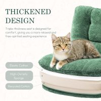 Dowinx Criss Cross Chair with Wheels, Dual-Layer Thickened Cushion, Premium Fabric Morden Home Vanity Chair Wide Seat, Forest Green - Image 4