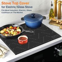 Stove Top Covers for Electric Stove, 28"x20" Premium Heat Resistant Silicone Glass Stove Top Mat, Scratch Proof RV Kitchen Cooktop Protector Mat, Easy to Clean -Black - Image 5