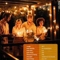 Brightown Outdoor String Lights, 50FT 25 G40 Bulbs Shatterproof Patio Lights, IP65 Waterproof Dimmable Hanging Connectable Globe LED Outdoor Lights for Backyard, Bistro, Porch, Deck, Balcony - Image 2