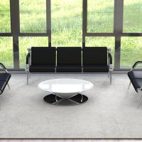 Kinsuite 7-Seat Waiting Room Chairs with PU Leather - 3Pcs Office Waiting Room Bench Reception Chairs, Lobby Chairs for Airport Office Hospital School Bank, Black - Image 5