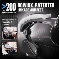 Dowinx Fabric Gaming Chair, Ergonomic Computer Chair with Footrest and Pocket Spring Cushion, Height Adjustable Video Gamer Chair with Lumbar Support for Adults, Black - Image 6