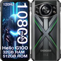 DOOGEE S Cyber Pro Rugged Phone, 10800mAh Android 14 Rugged Smartphone, 32GB+512GB, Helio G100 Octa Core Gaming Phones, 6.6" FHD+ 120Hz IPS Waterdrop Screen, 4G Dual SIM Mobile Phone, Green - Image 9