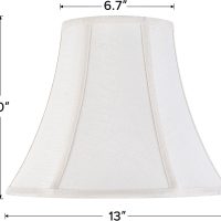 Creme White Bell Lamp Shades Set of 2 Medium Shade 6.7``Top x 13``Bottom x 10``High(Spider) Traditional Lampshade for Table & Bedside Lamp - Replacement Lampshades By JERHOUS - Image 4