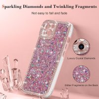 Lafunda for iPhone 13 Case Glitter, Luxury Shiny Bling Sparkly Phone Cover with Crystal Diamonds Rhinestone for Women Girls Soft TPU Slim Shockproof Protective Phone Case for iPhone 13 6.1", Pink - Image 5